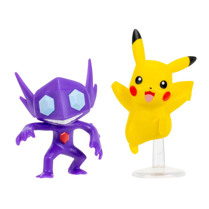 Pokemon Battle Figure - Sableye & Pikachu featuring Sableye's purple figure and Pikachu's bright yellow figure.