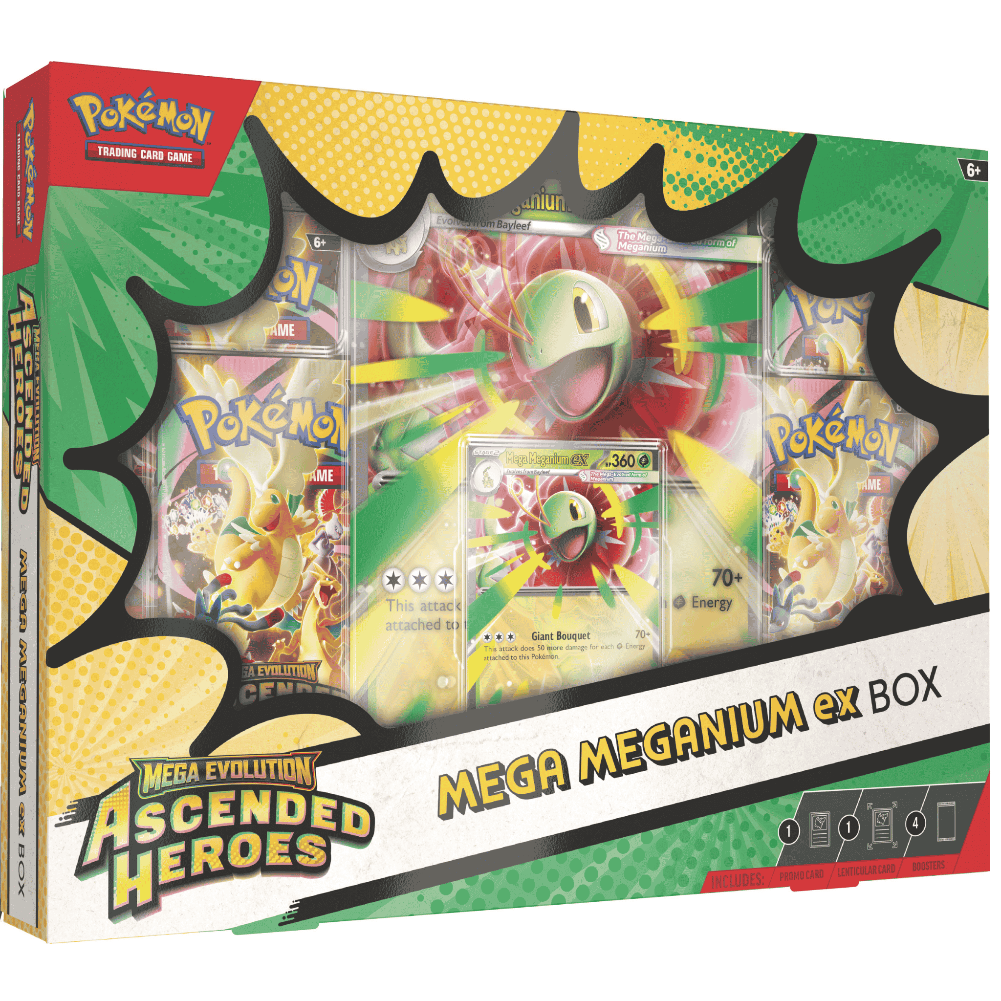 Pokemon Mega Evolution Ascended Heroes Mega Feraligatr, Meganium og Emboar ex Box