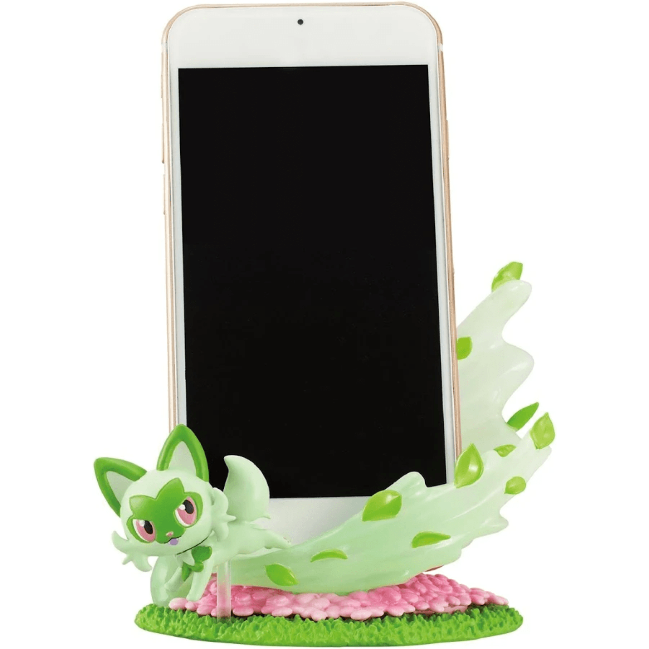 Pokemon DesQ: Battle on Desk Ver. (Re-Ment) – Blind Box Figur holder with a decorative figurine and phone stand.