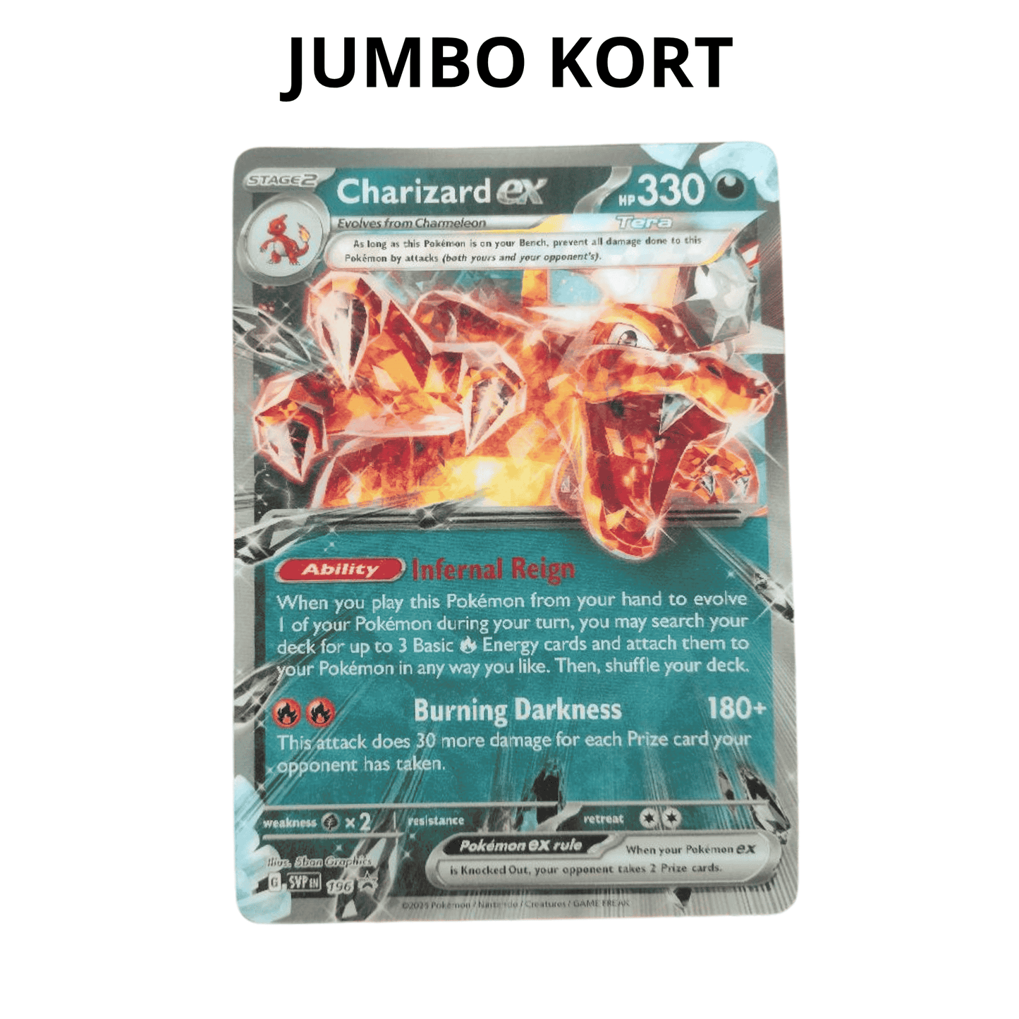 Charizard 196 Lentikulært Jumbo Promo Kort - Scarlet & Violet