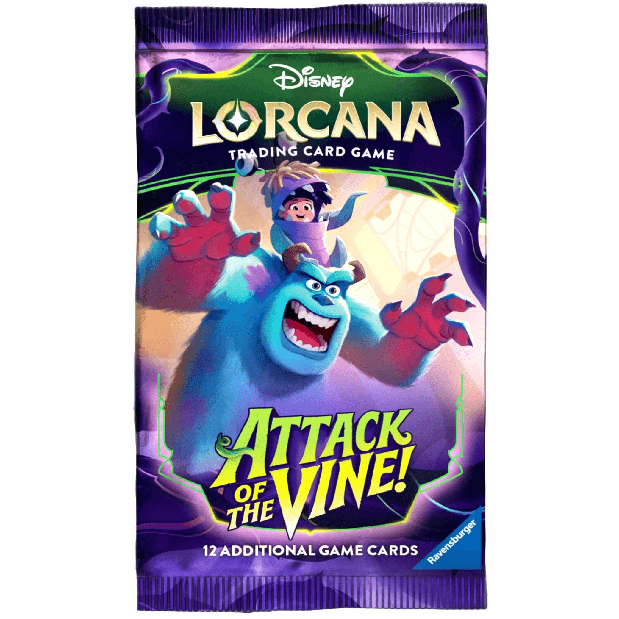Disney Lorcana: Attack of The Vine – Booster Pakke cover featuring characters from the trading card game.