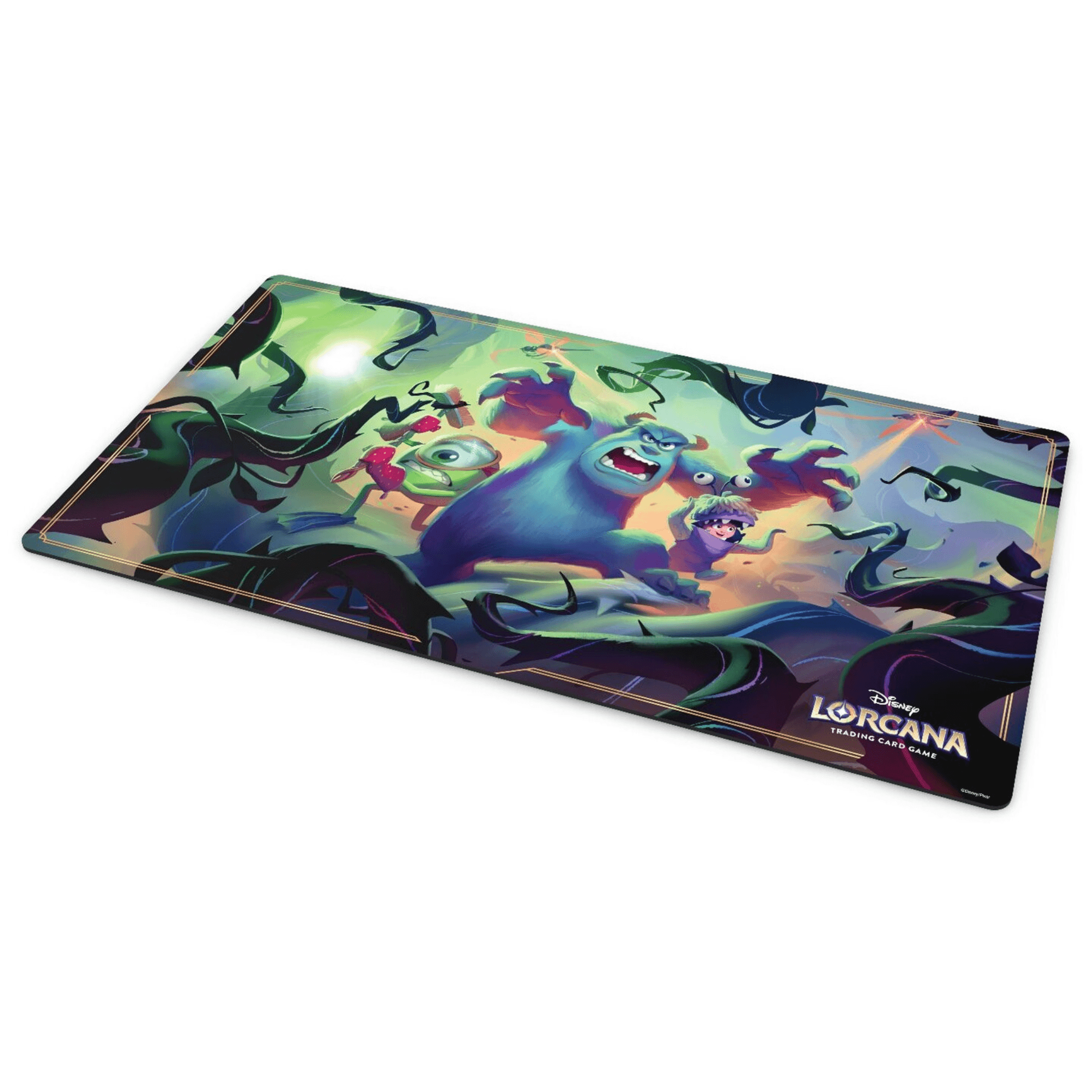 Disney Lorcana - Attack Of the Vine: Monsters Inc Playmat featuring colorful Monsters, Inc. characters