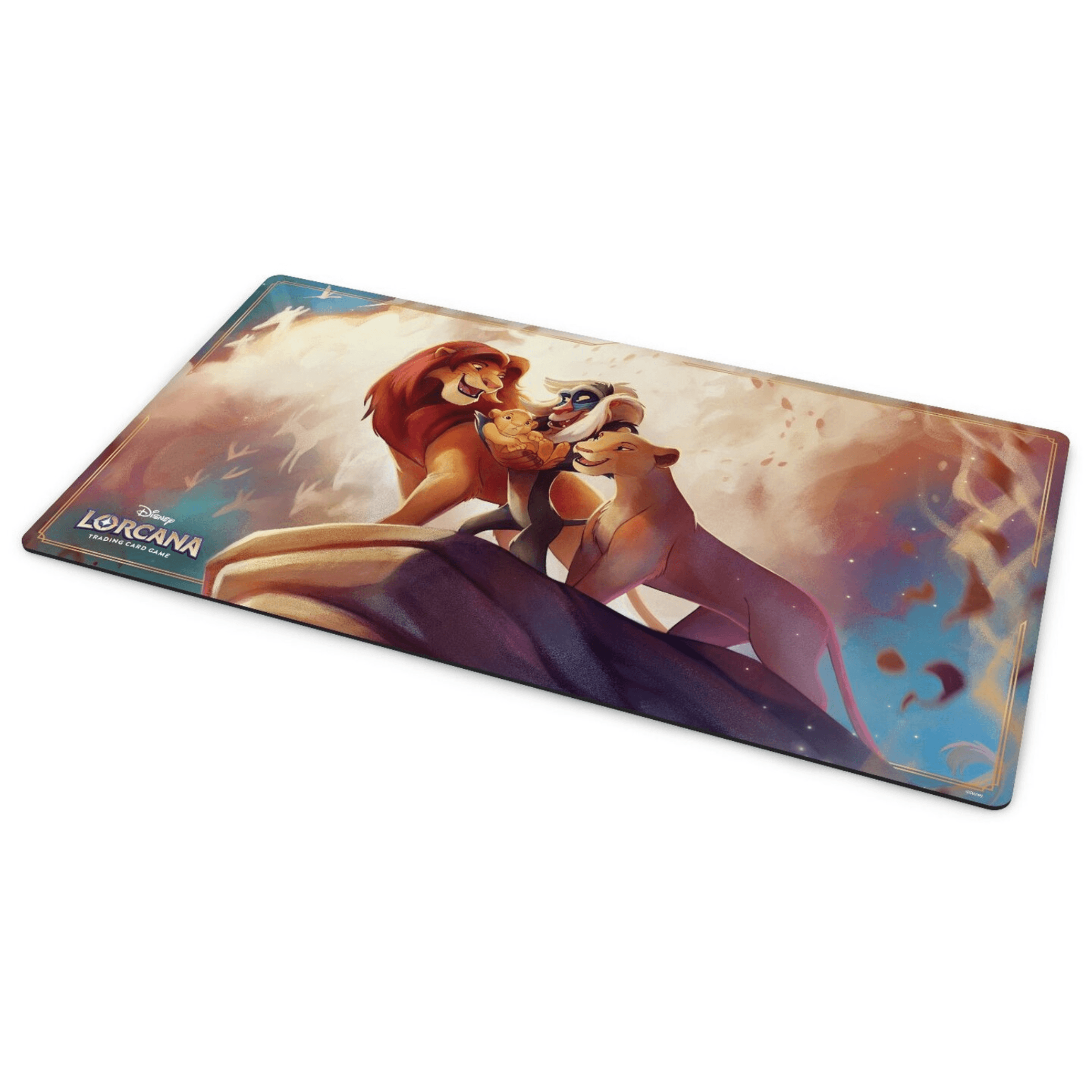 Løvenes Konge spillmat med karakterer fra Disney Lorcana, designet for stilfull spilling.