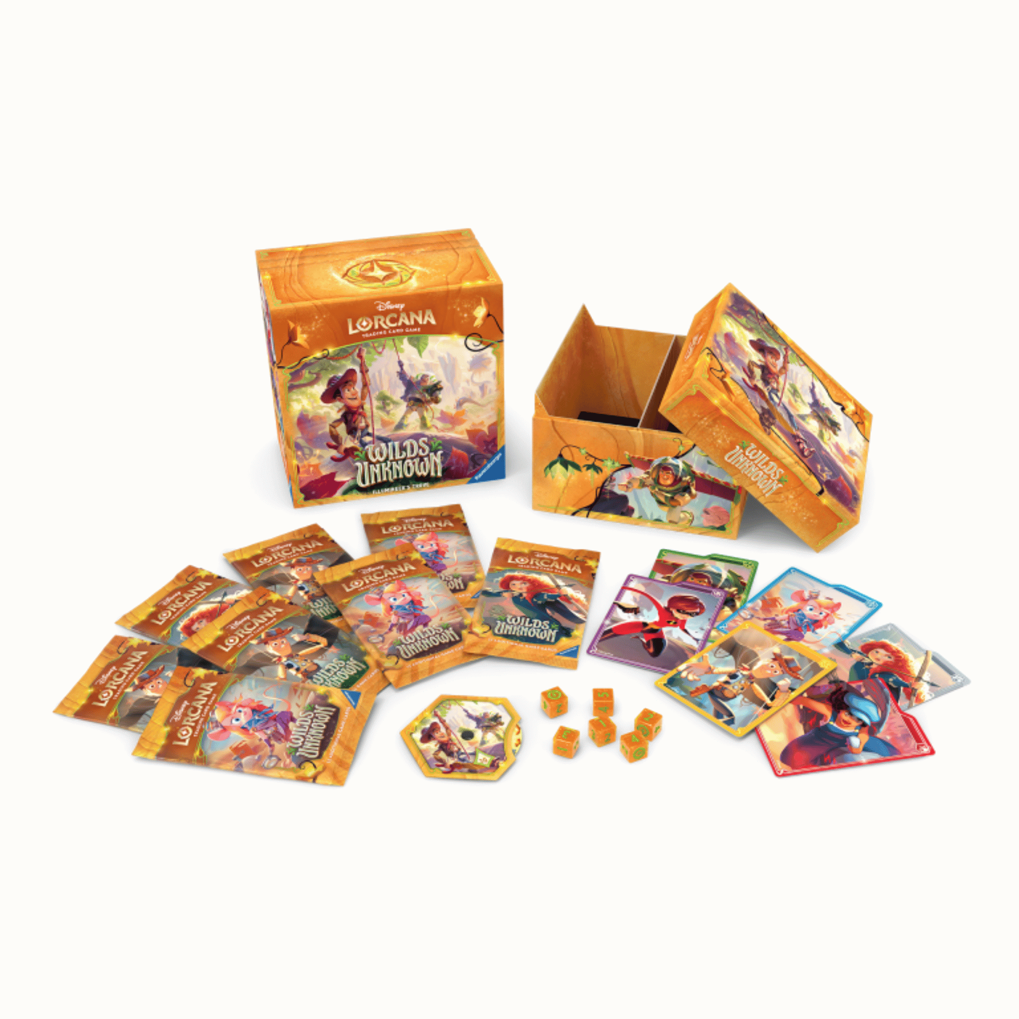 Disney Lorcana: Wilds Unknown - Illumineer's Trove med booster packs og kortsorteringsboks