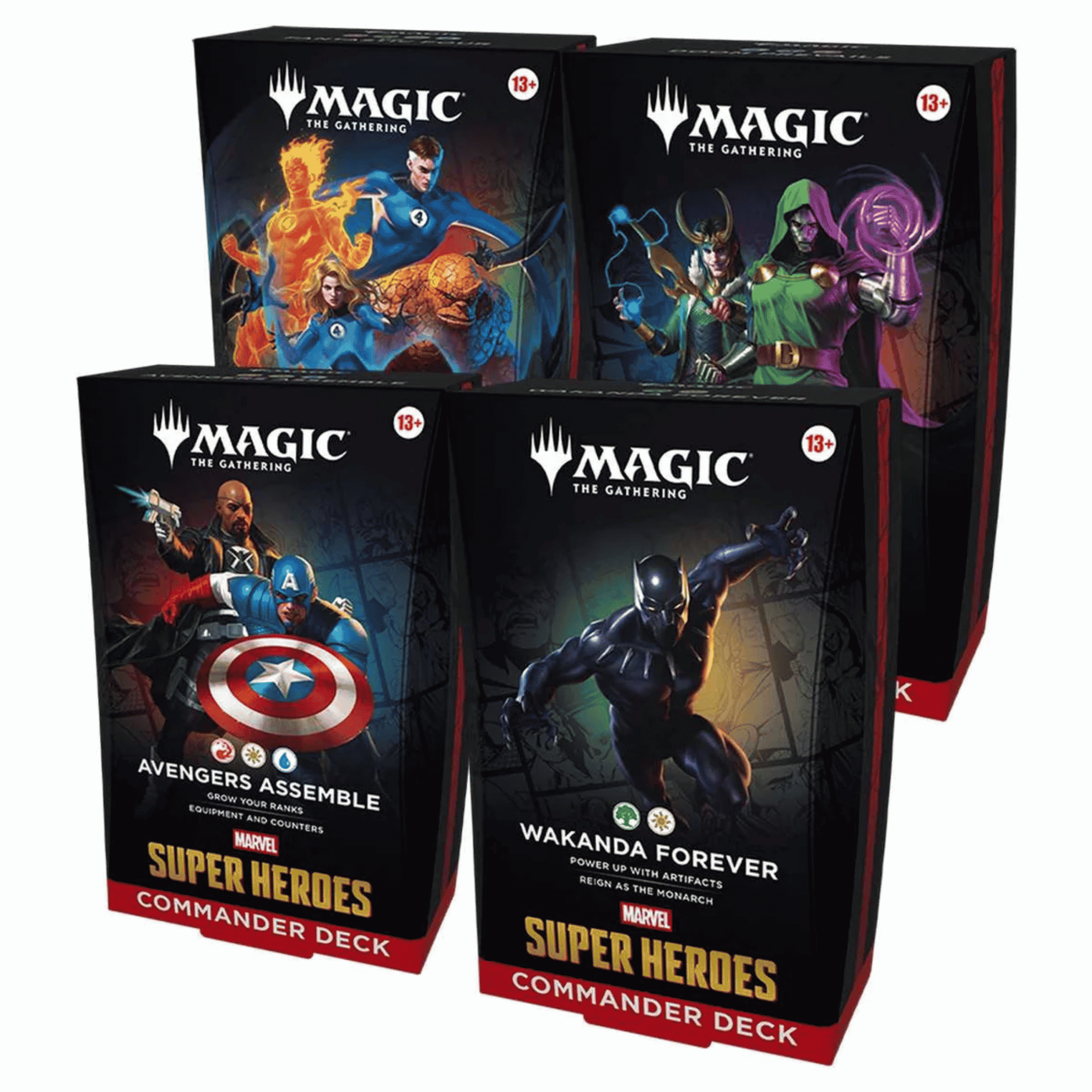 Magic The Gathering - Marvel Super Heroes Commander Deck featuring Avengers Assemble and Wakanda Forever.