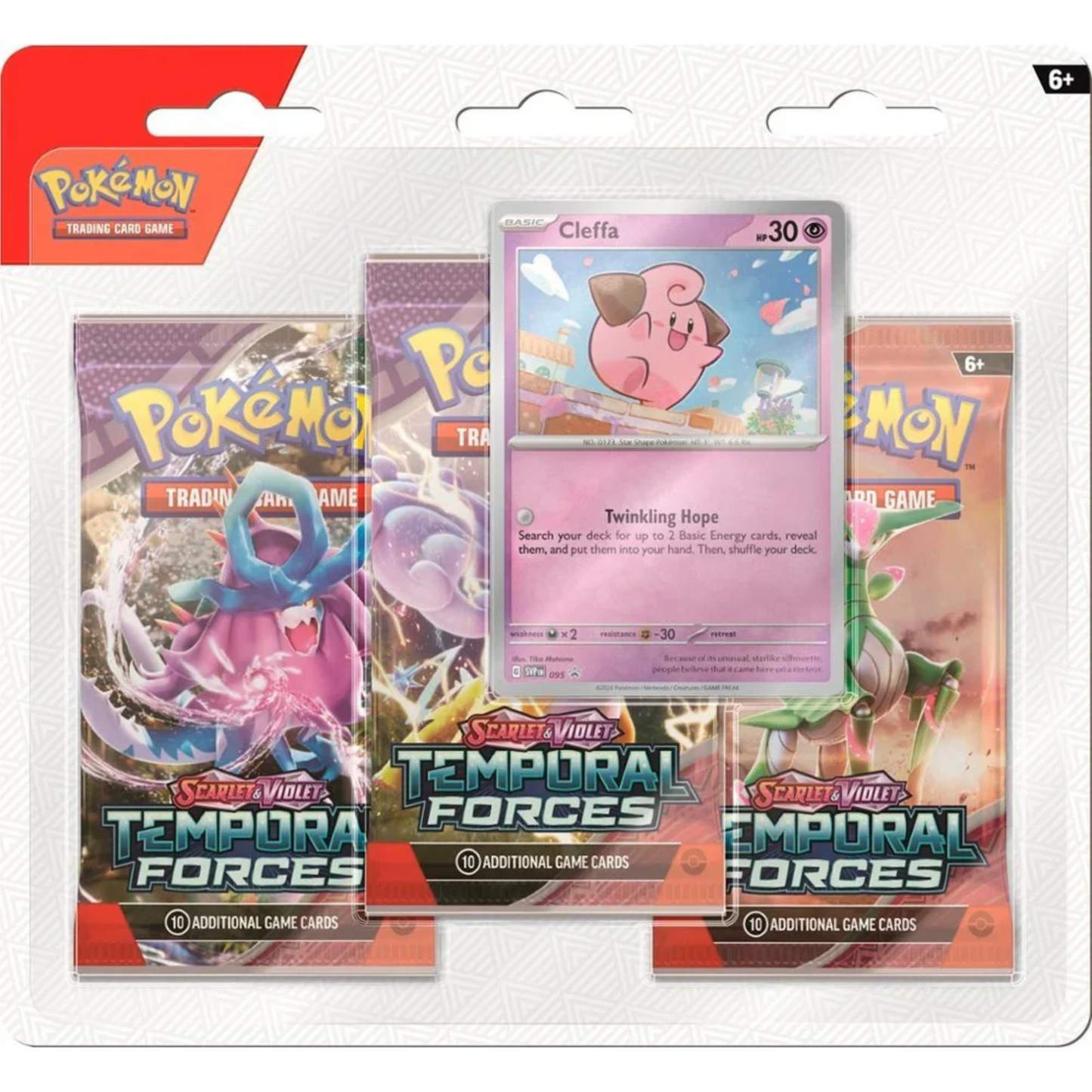 Pokemon SV5: Temporal Forces 3pk Blister (Cleffa)
