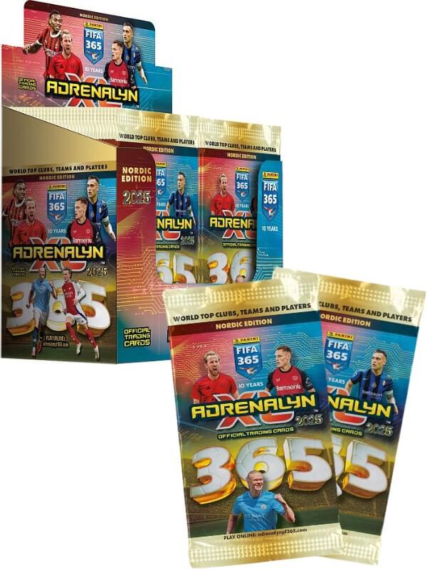 Fotballkort Panini FIFA 365 Adrenalyn XL 2025 Boosterpakke med 6 fotballkort