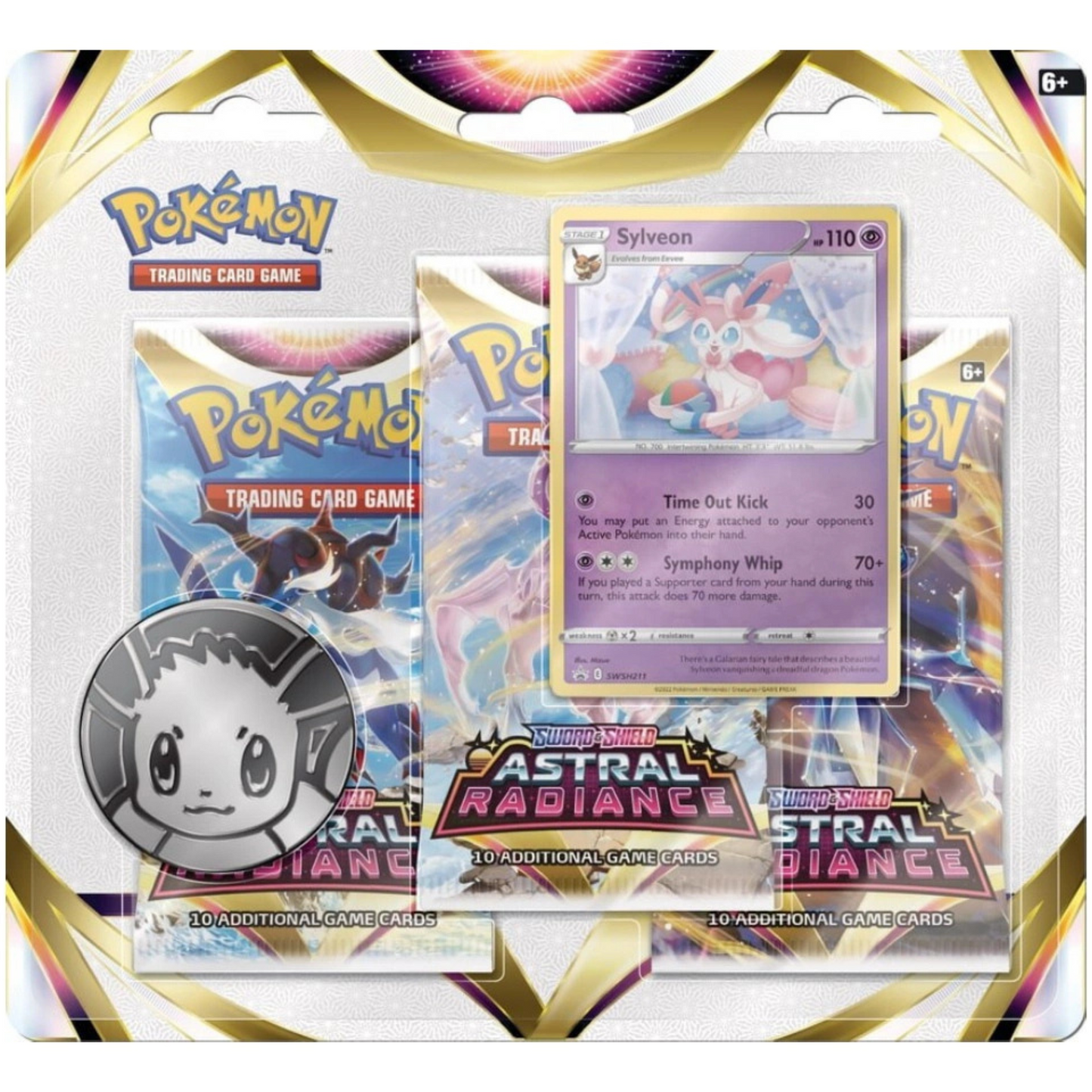 Pokemon Sword & Shield 10: Astral Radiance 3Pk Blister (Sylveon)