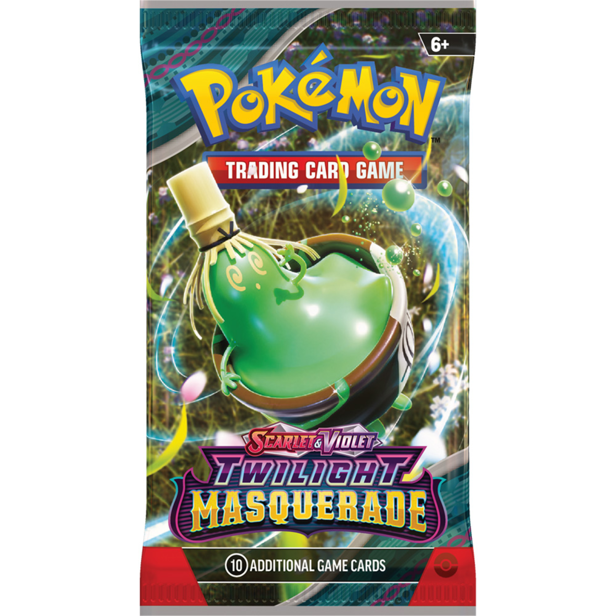Pokemon SV6: Twilight Masquerade Boosterpakke booster pack featuring a potion and colorful design.