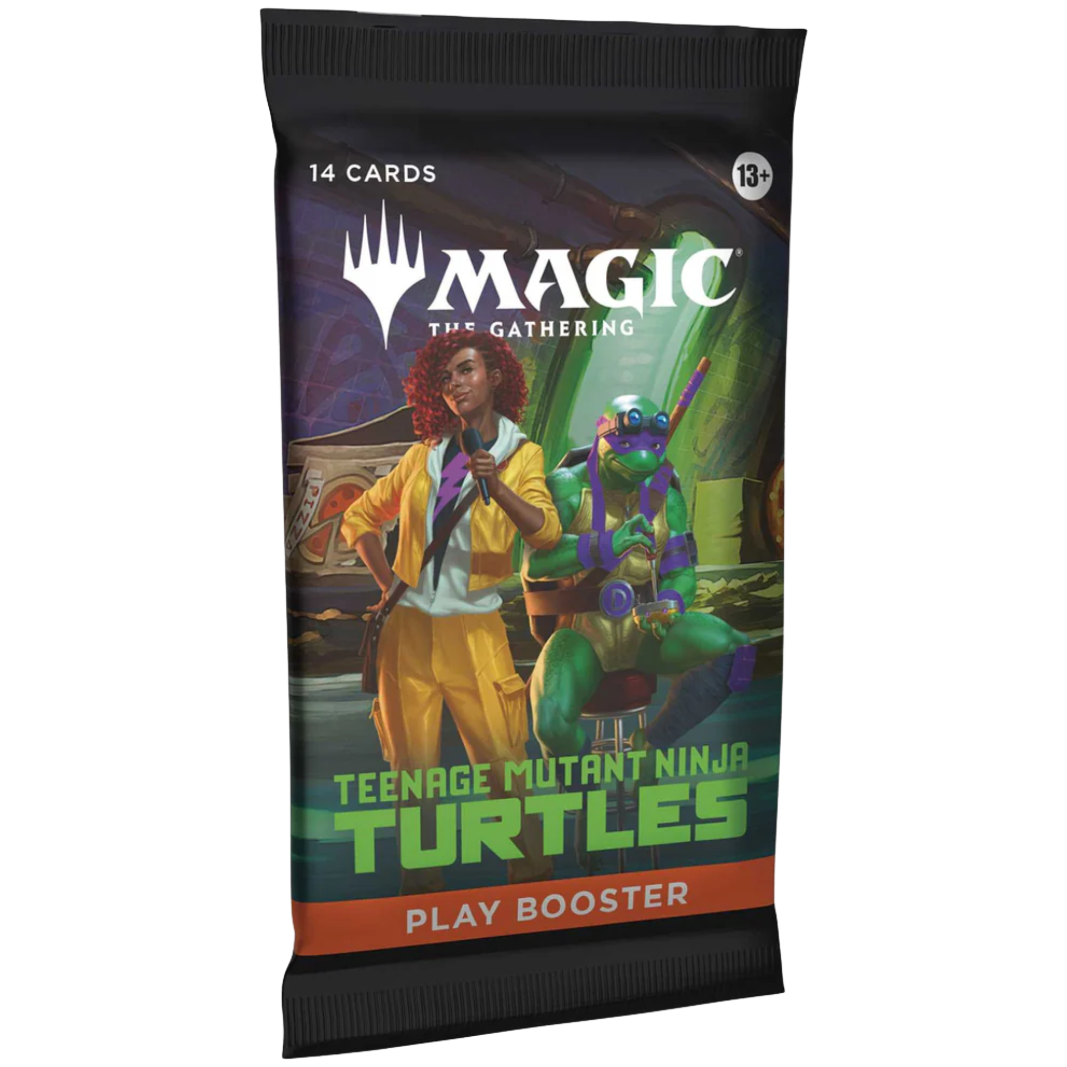 Magic The Gathering - Teenage Mutant Ninja Turtles TMNT Play Booster Display packaging featuring characters and 14 cards.