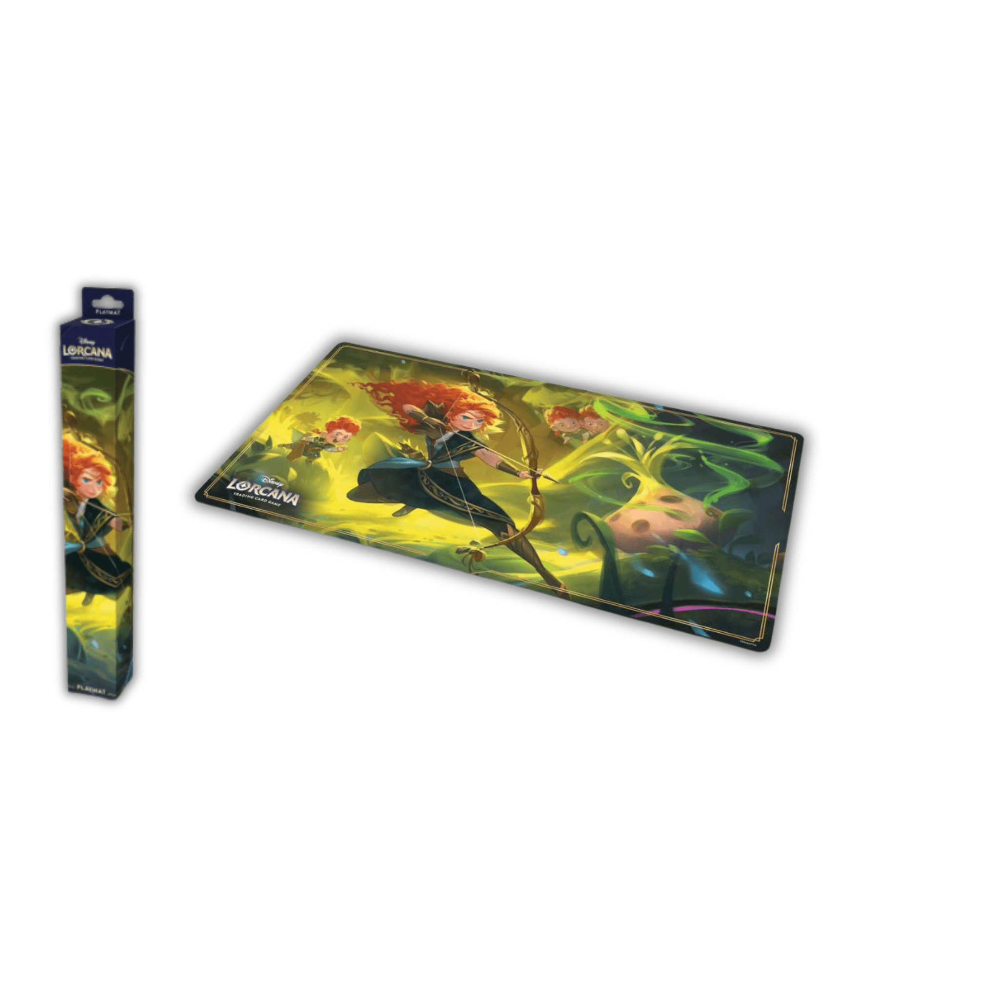Disney Lorcana - Merida Gifted Archer Playmat featuring Merida in a vibrant forest scene.