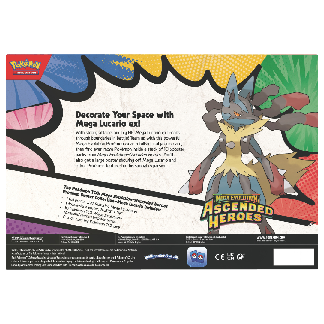 Pokémon: Ascended Heroes Premium Poster Collection - Mega Lucario ex ( Max 1 Pr Kunde)