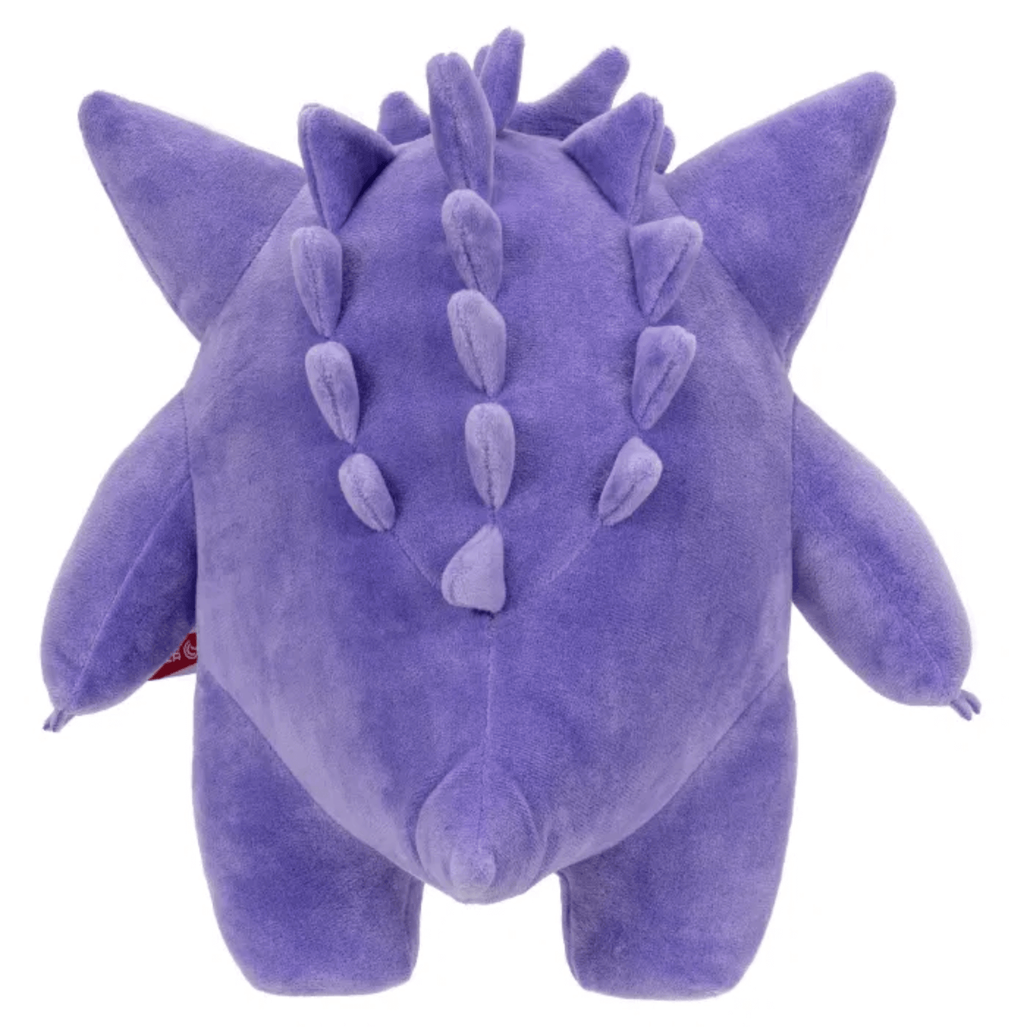 Pokémon Plush 30 cm – Gengar, bakside av Gengar-bamsen, lilla plysjfigur, offisiell Pokémon merchandise.