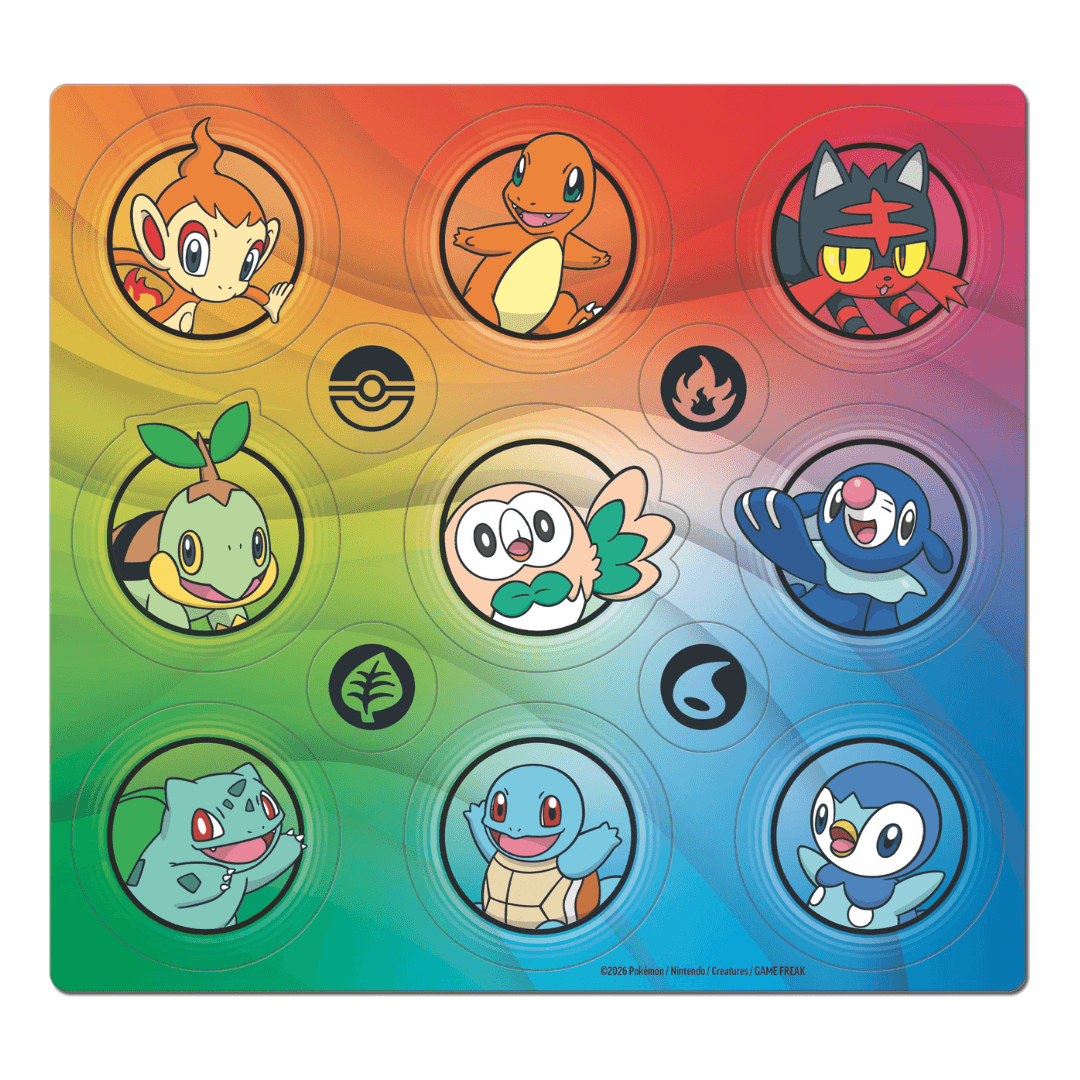 Pokémon: First Partner Illustration Collection - Series 1 featuring starter Pokémon in vibrant colors.