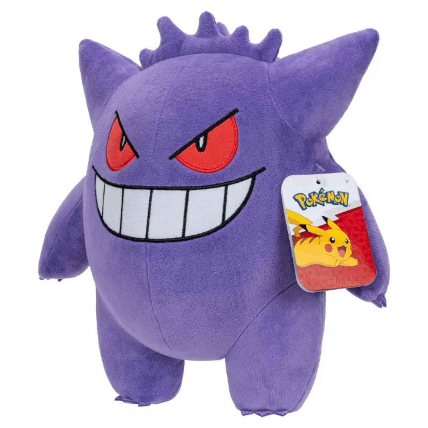 Pokémon Plush 30 cm – Gengar, myk og karaktersterk bamse med rød øyne og bredt smil.