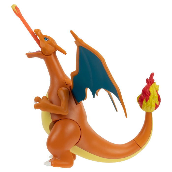 Pokemon Battle Figure Charizard in a dynamic pose with flames and wings, showcasing its fierce design.