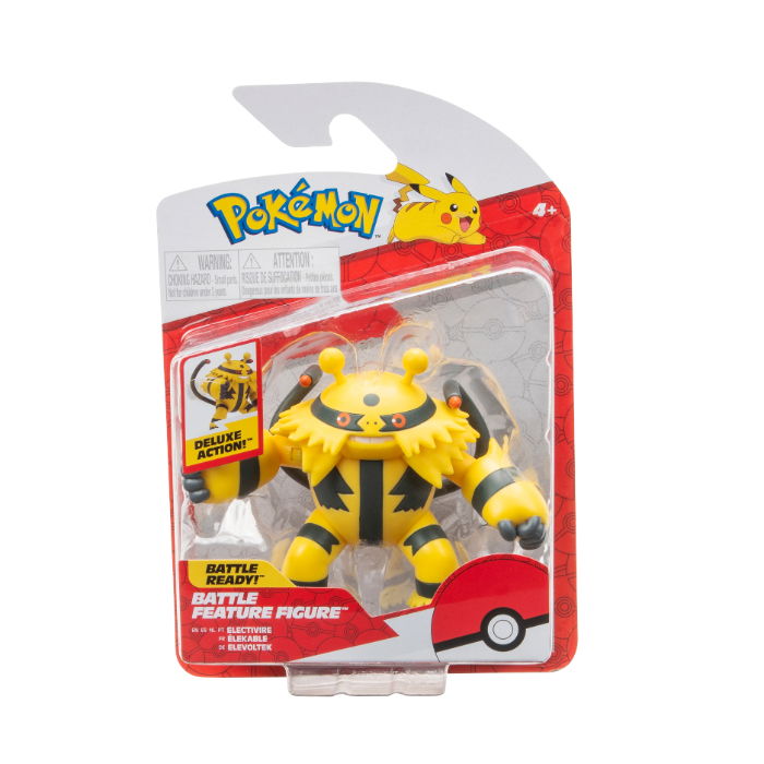 Pokemon Battle Feature Figure Electivire in packaging, showcasing its deluxe action features.