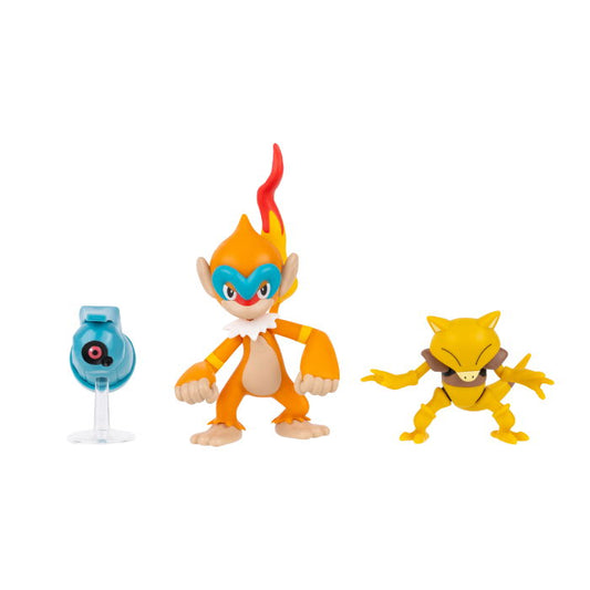 Pokemon Battle Figure 3 Pk - Beldrum Monferno & Abra featuring Monferno and Abra figures.