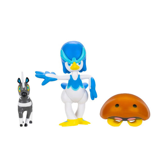 Pokemon Battle Figure 3 Pk - Blitzle, Quaxwell & Kabuto featuring Blitzle, Quaxwell, and Kabuto figures.