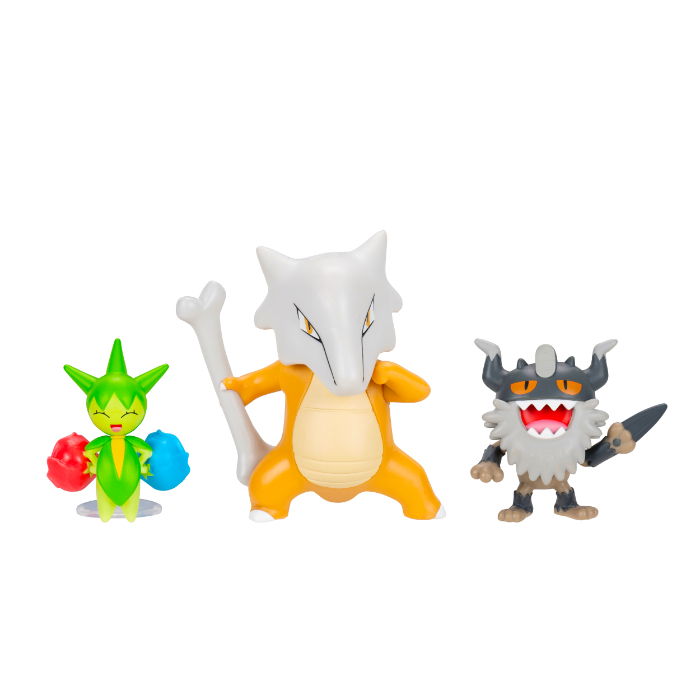 Pokemon Battle Figure 3 Pk - Roselia, Marowak & Perrserker figurines in vibrant colors, ideal for collectors and fans.