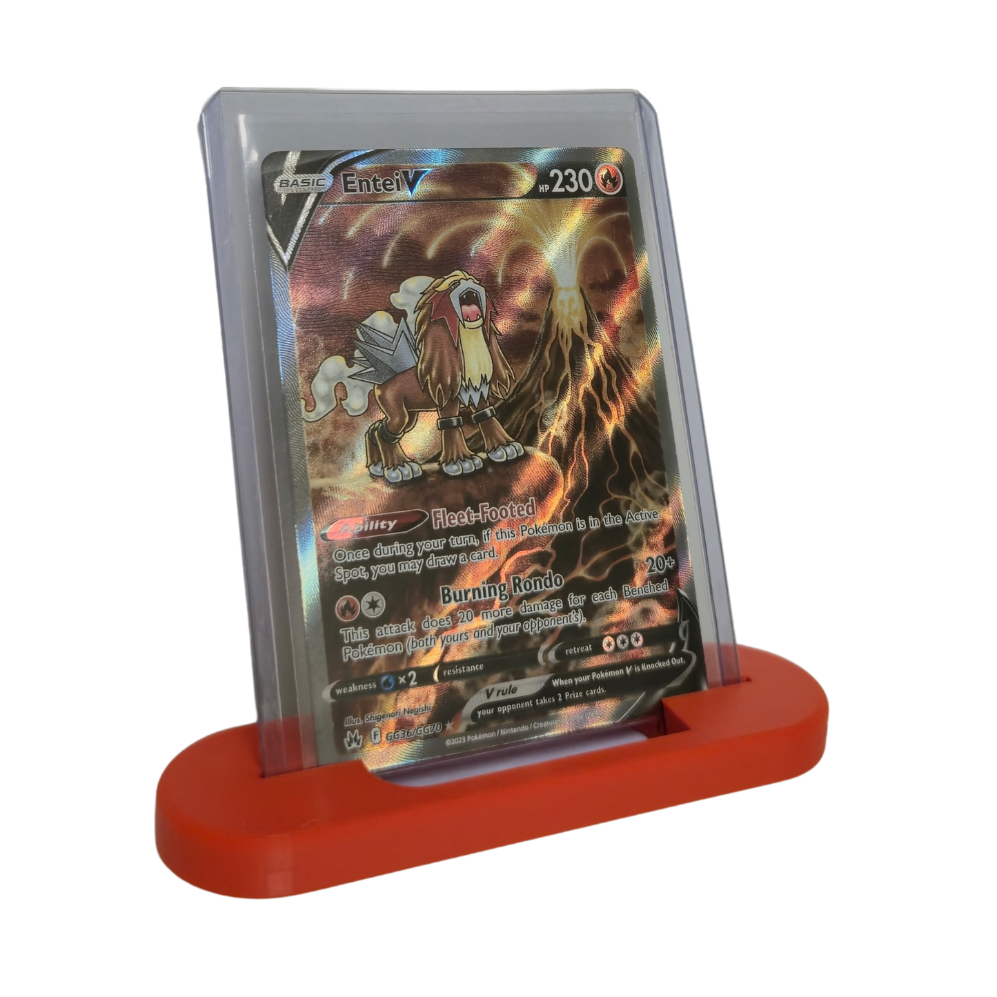 Epicards toploader stand/stativ rød