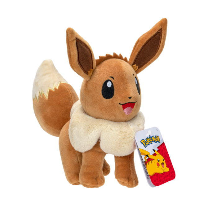 Pokémon Eevee plysjbamse 30 cm, myk og kosete plysjbamse med store øyne og vennlig uttrykk.