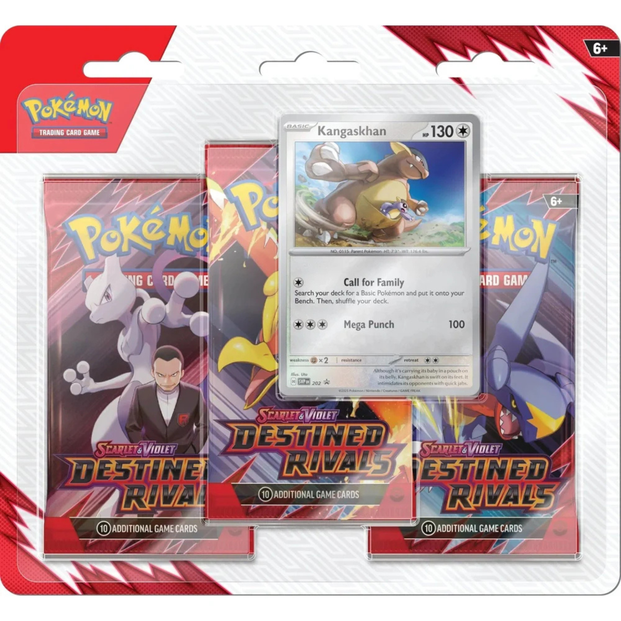 Pokemon SV10: Destined Rivals 3Pk Blister (Kangaskhan)