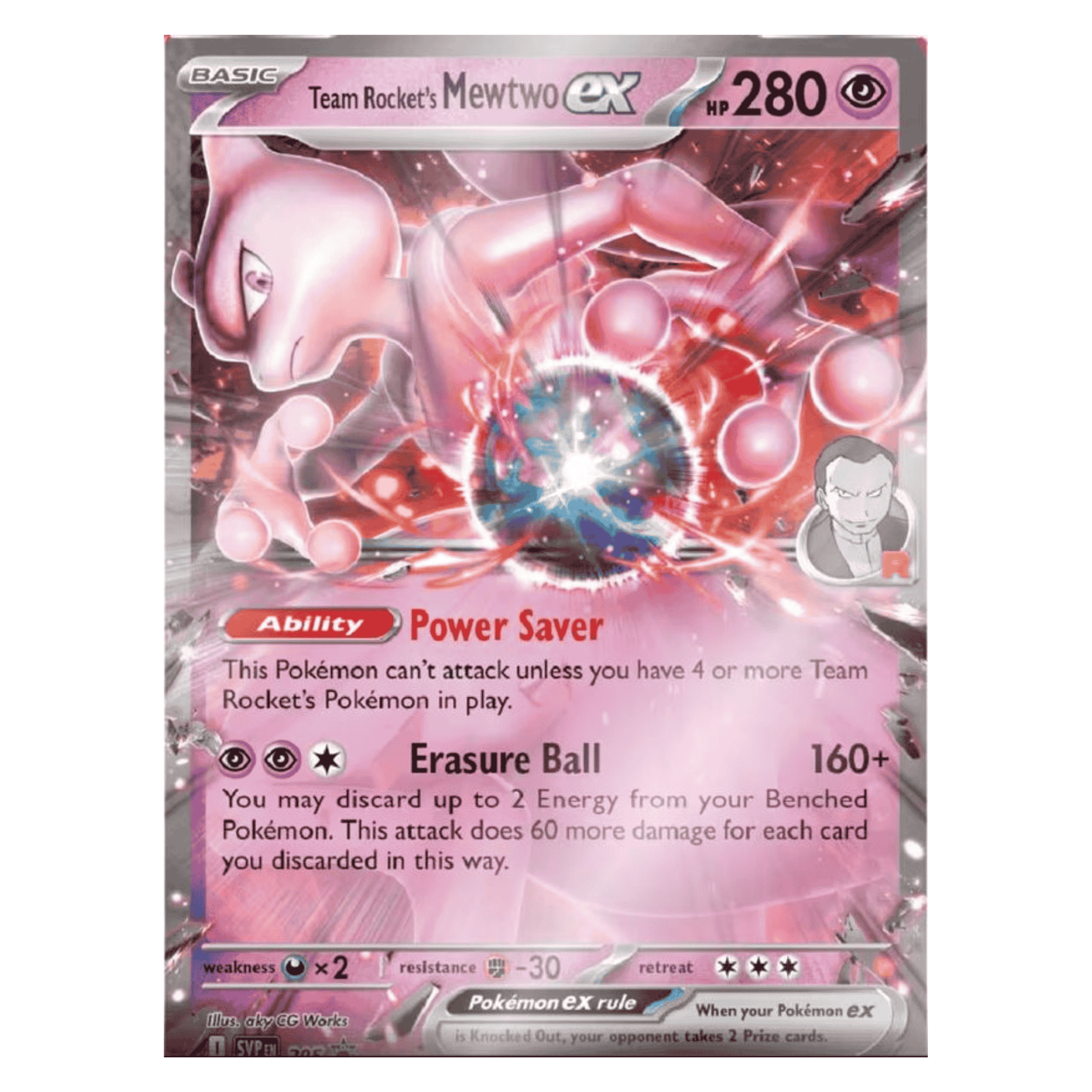 Pokemon Team Rocket's Mewtwo ex box promo kort