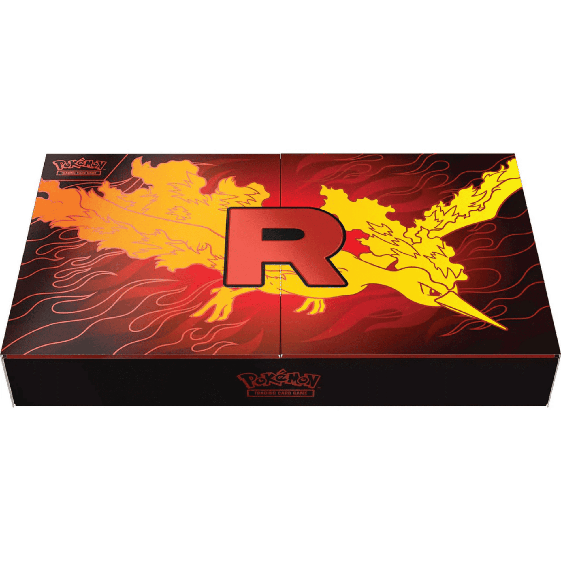 Team Rocket's Moltres ex Ultra Premium Collection ( Max 1 Pr Husstand) box design featuring fiery graphics.
