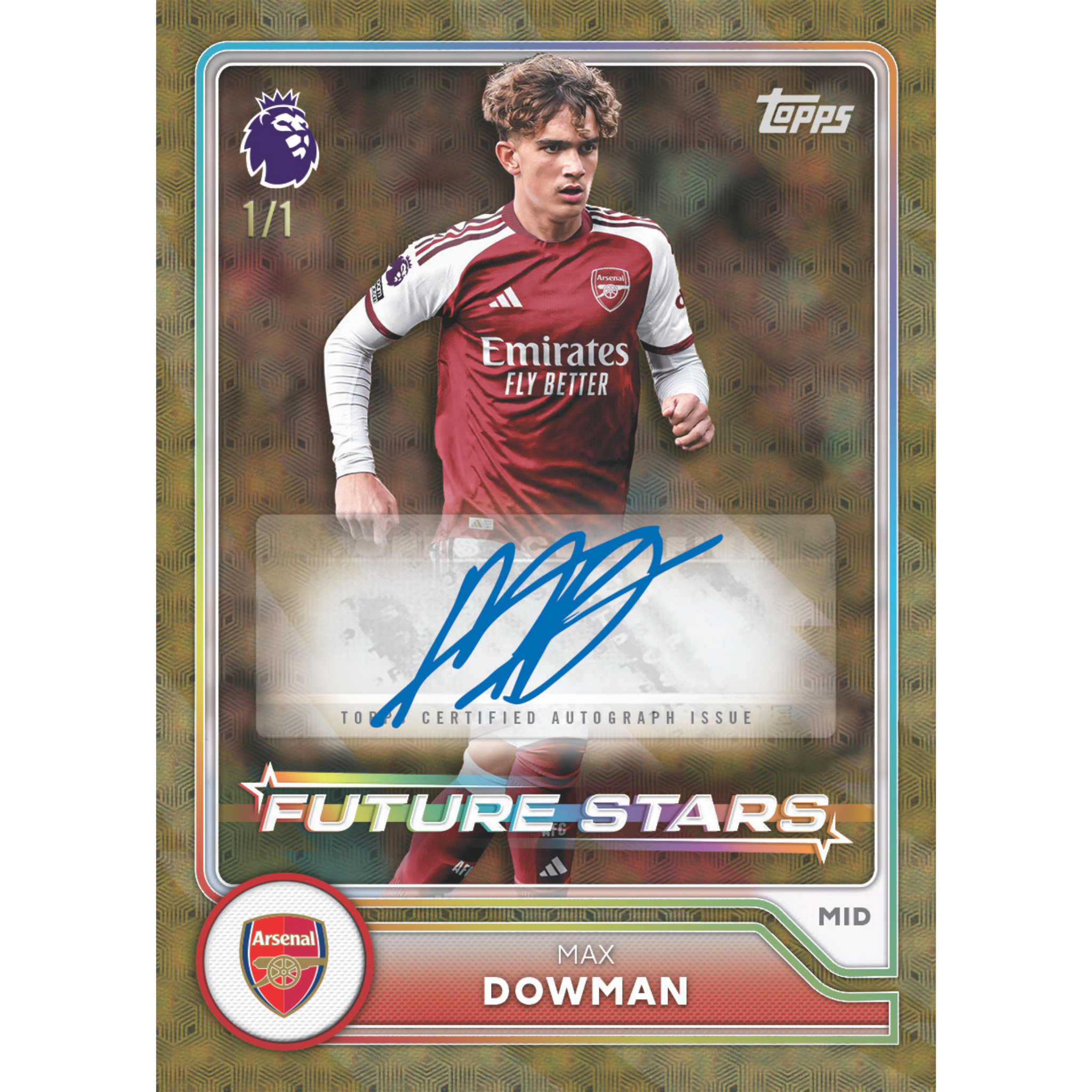 Topps Premier League 2026/27 booster pakke Max Dowman Future Stars card with autograph