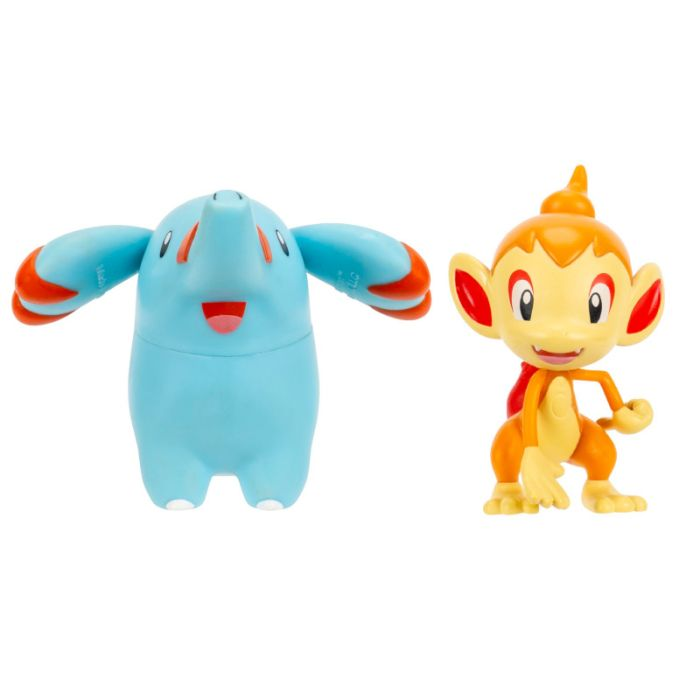 Pokemon Battle Figure - Chimchar & Phanpy featuring a vibrant Chimchar and a playful Phanpy in a dynamic pose.