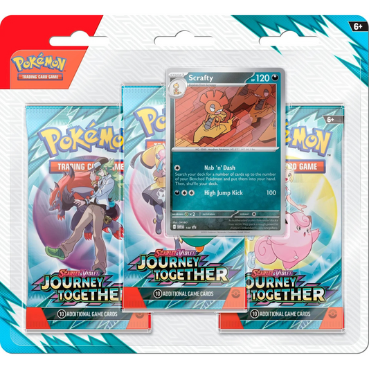 Pokemon SV9: Journey Together 3pk blister (Scrafty)