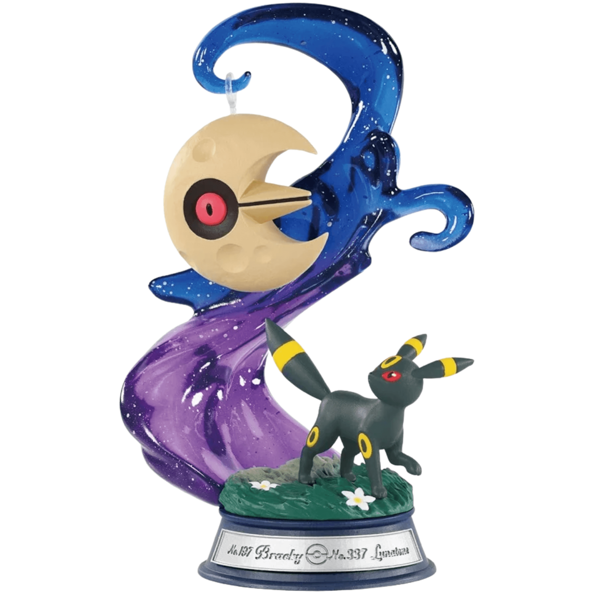 Pokemon Swing Vignette Collection Vol. 4 – Re-Ment Blind Box Figur featuring Umbreon and a crescent moon design.