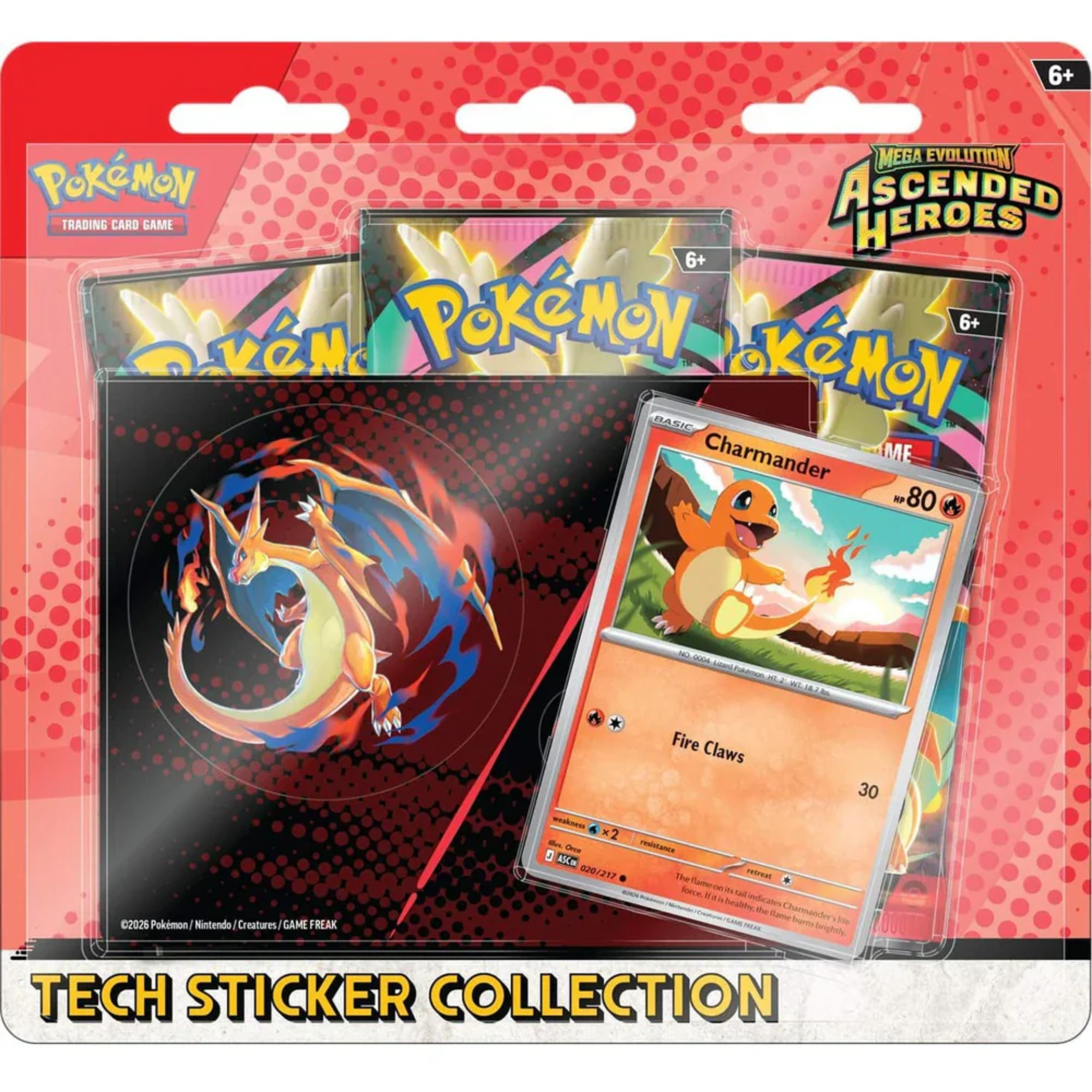 Pokemon ME02.5: Ascended Heroes Tech Sticker Collection (Charmander) (Max 1 pr Kunde)