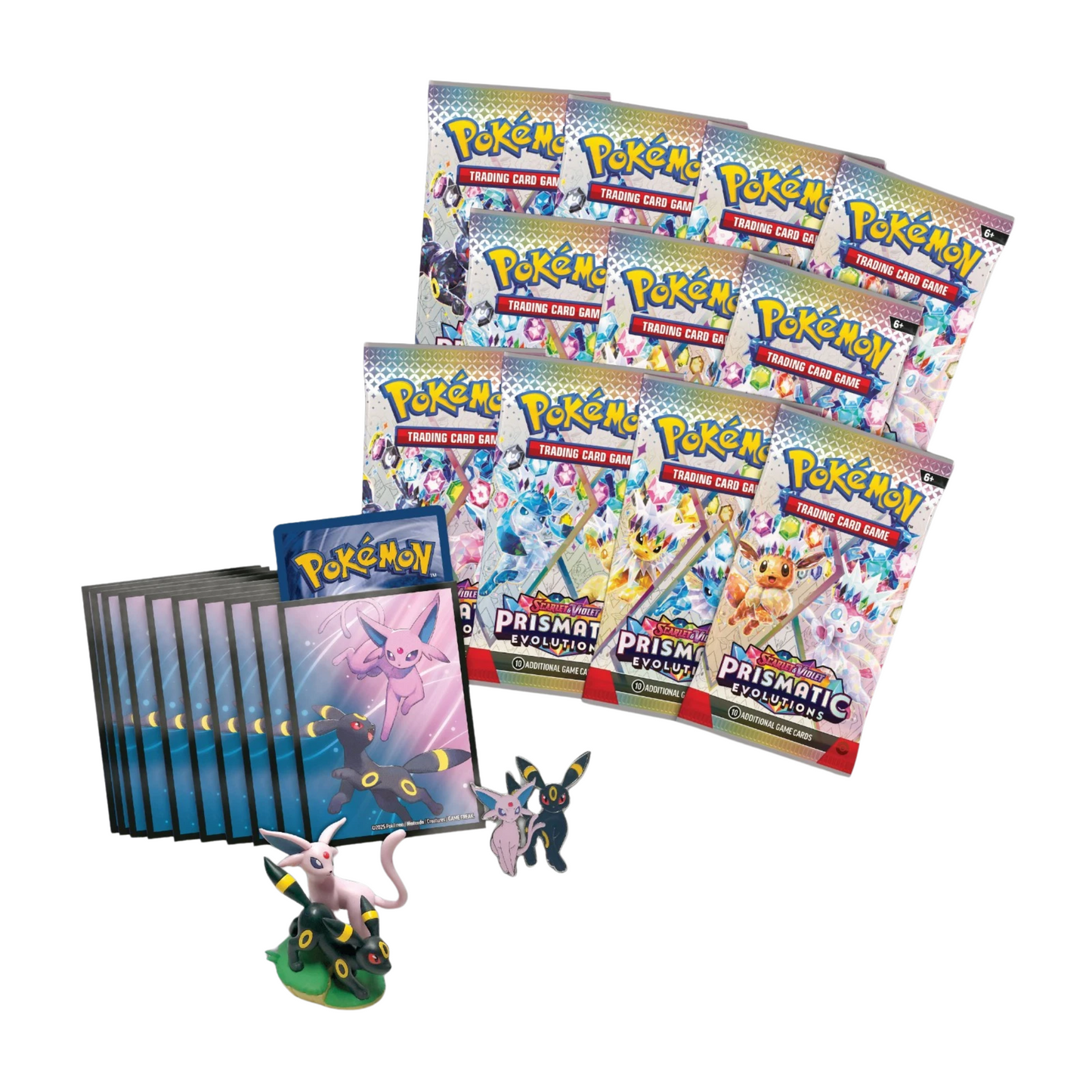 Pokemon SV8.5 Prismatic Evolutions Premium Figure Collection Box innhold