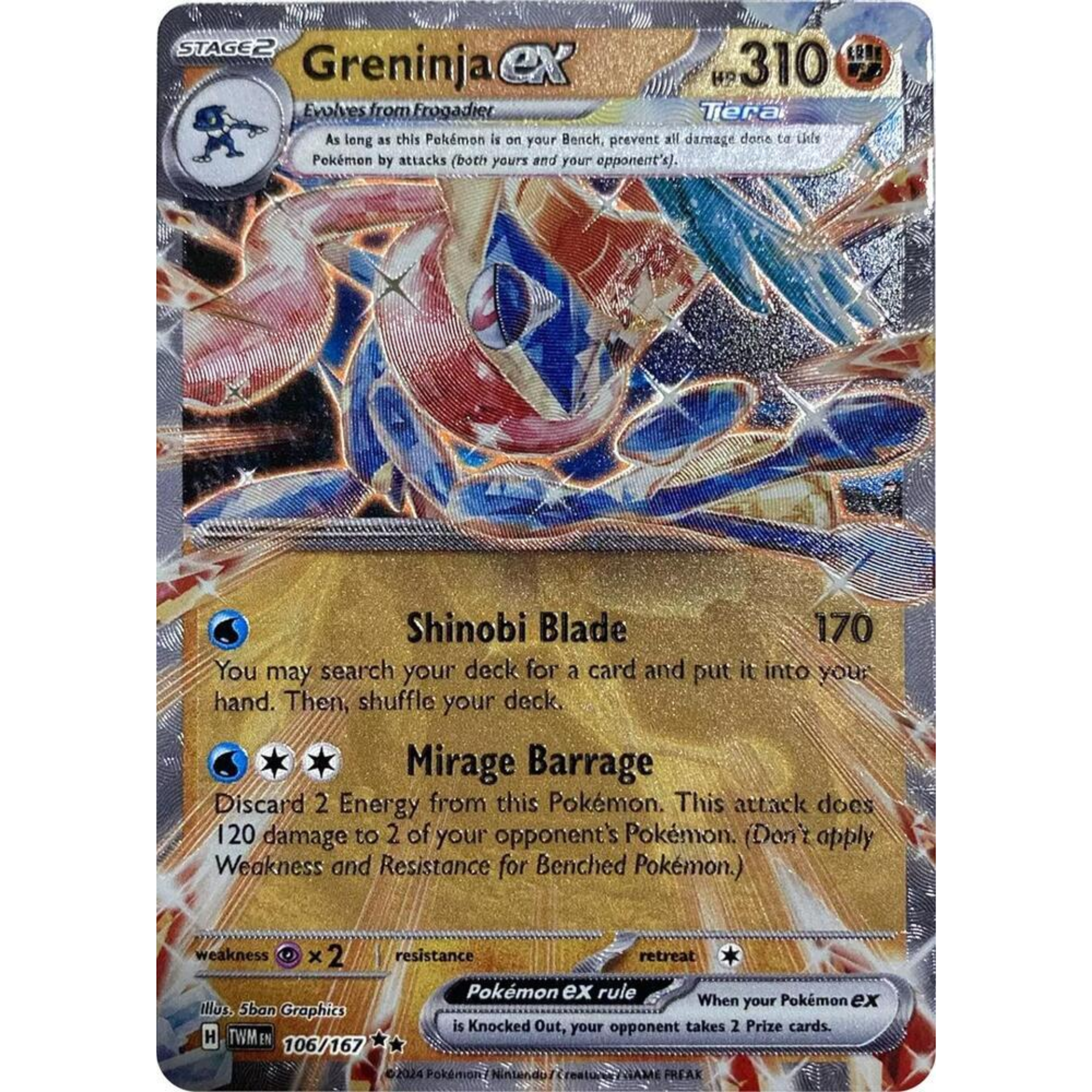 Greninja Ex (Metall) 106/167  SV6 Twilight Masquerade